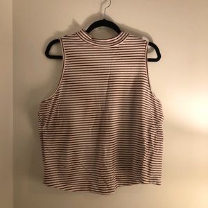 Mockneck Turtleneck Striped Cute Top